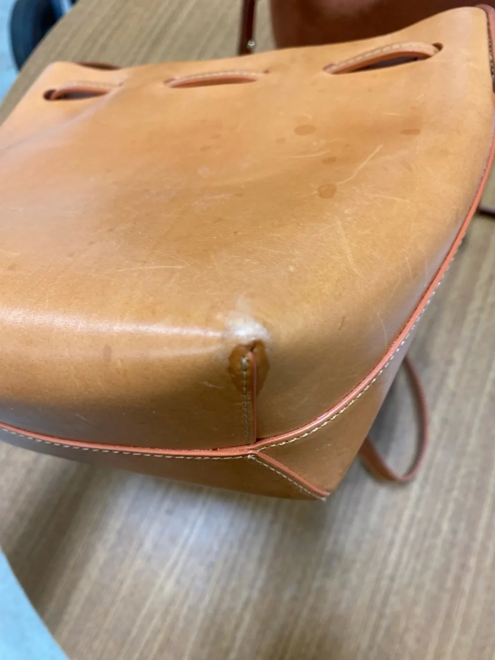 Mansur Gavriel Calfskin Mini Bucket Bag Sun